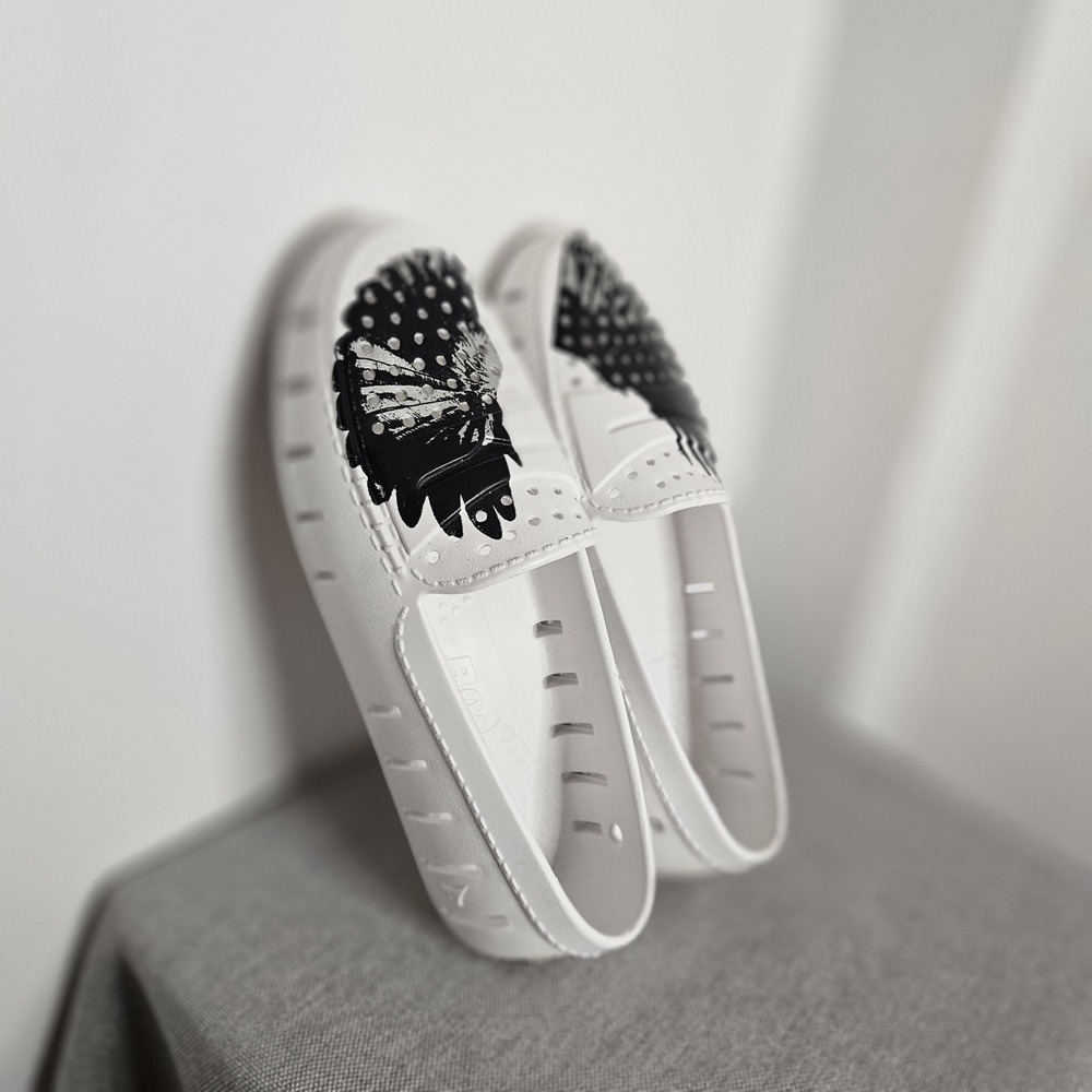 Floafers Hardy M+c Driving Loafers Womens 8 White Slip-On Rubber Country Club - Picture 6 of 11